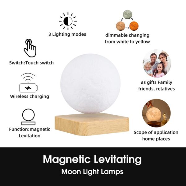 Moon Levitating Magnetic Table Lamp - Image 6